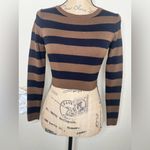 ZARA NTM: Black & Brown Striped Cropped Sweater Looks New Size Medium Photo 4