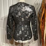 Gibson NWOT Brocade Jacquard Tuxedo Floral Print Formal Evening Shiny Fit Flare Blazer Holidays Photo 3