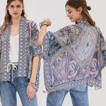 Anthropologie Bl-nk London Aletha Cropped Kimono One Size Bohemian Summer Photo 0