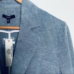 Drew  Anthropologie NWT Linen Blend Chambray Blue One Button Blazer Size S Photo 8