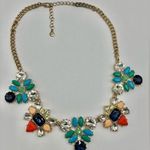 Victoria Emerson bright statement necklace - new! blue green coral gold peach Photo 0