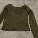 Madewell  Dark Olive Long Sleeve Blouse Photo 0