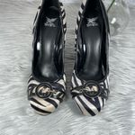 Shiekh 🆕  Black and Zebra Wedge with Buckle Accent Photo 2