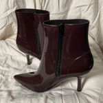 Jeffrey Campbell Puddles Pointed Toe Rain Ankle Boots Wine Shiny Size 7 Photo 2