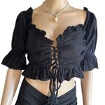 Uluwatu Lace Up Boho Short Set Black Size M Photo 11