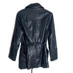 Vtg winlit ladies Y2K black leather jacket cinch waist size small retro Photo 7
