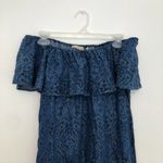 Soft Surroundings  Dark Wash Denim Chambray Aztec Boho Off the Shoulder Tunic Top Photo 2