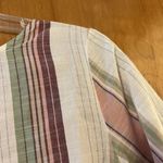 CHAPS  Womens Striped Boat Neck Ruffled Half Sleeve Cotton Tunic Top NWT Small Photo 6