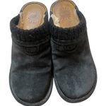 UGG  Suede Clogs Knit Collar Comfort Slippers Shoes‎ Black Size 7 Photo 0