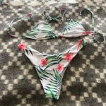 Cupshie Size Large Top Tropical Cheeky‎ Bottom Spaghetti Bikini Top Vacation White Size M Photo 0