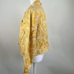 Dennis Basso  Yellow and White Leaf Pattern Button Up Denim Jacket Size 4 NWT Photo 6