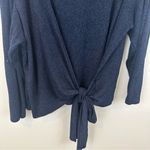 Eloquii Navy Sparkle Faux Wrap Tie-Front Long Sleeve Top Size 22/24 Women's Photo 1