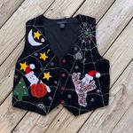 Lifestyle Women's Black Halloween Christmas Vest Reworked Size XL Photo 0
