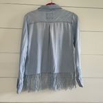 Rails Blue Denim Fringe Button Front Boho Blouse Photo 3