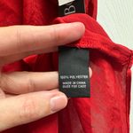 BCX NWT  Cold Shoulder Satin Blouse W/ Necklace Size Small Photo 4