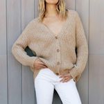 JENNI KAYNE Alpaca Cocoon Cardigan Tan Size XS Photo 1