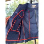 Laura Ashley Womens Blue Jacquard Jacket With Gold Zippers Size M Photo 6