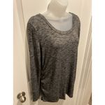 Liz Lange  Maternity Shirt Grey Long Sleeve Comfy Large Women's Tunic Top Layers Photo 2