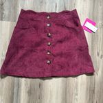 Amy Byer  NWT Size Large wine color, Courdoy Skirt With Functional Buttons Photo 3