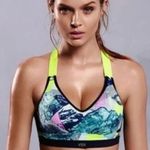 Victoria's Secret VSX  • Incredible Plunge Sports Bra Multi Color Blue Yellow Photo 0