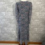 ASTR  Blue Floral Puff Sleeve Ruched Dress Photo 3
