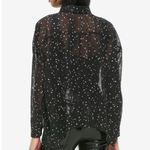 Hot Topic Stars Constellation Shark Bite Hem Oversized Button Up Blouse Small Photo 6