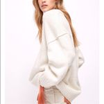 Free People Brookside Tunic Sweater Ivory V Neck Photo 1