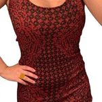 Rock & Republic Bodycon Mini Dress Red & Black Print Gold Metallic Size medium Photo 0