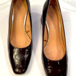 ZARA patent pumps, chunky heel, red/brown color, sz 10 Photo 0