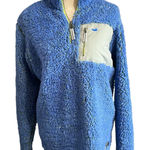 Southern Marsh | Women's Cozy Blue Green Teddy Bear Pull Over 1/4 Zip Sz XS Photo 0