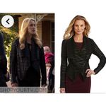 Cache Black Leather & Suede Textured Asymmetric Jacket from The Originals Photo 1