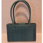 Liz Claiborne NWOT Accessories Teal Croc Embossed Mini Handbag Bow & Tassel Photo 1