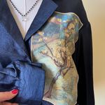 Van Gogh Museum Amsterdam Cotton Silk Button Down Shirt Blossoming Pear Tree M Blue Size M Photo 8