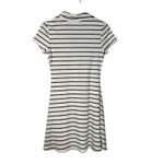 See You Monday  White Black Striped Short Sleeve Fit & Flare Dress Women Sz M Photo 1