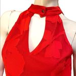 Waverly Grey Halter Keyhole Floral Chiffon Red Mini Dress Medium Photo 14