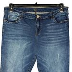 Kut From The Kloth SZ 16 Cuffed Jeans Stretch Mid-Rise Distressed Whiskered Blue Photo 1