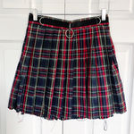 Current Mood Dolls Kill Crimson Dress Code Plaid Mini Skirt Red Size M Photo 0