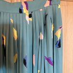 Bohme  Teal pleated Skirt with Colorful Abstract Design Photo 1