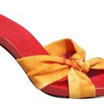 Donald Pliner Orange Tie Dye Mesh Elastic Leather Strappy Shoe Sandal $225 NIB Size 6 Photo 2