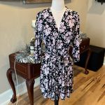 Romantic Silky Robe Black Floral Photo 5