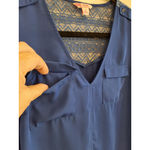 Candie's  Size S Womens Blue Short Sleeve with Pockets and Back Lace Photo 1