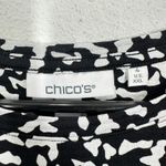 Chico's Black White Abstract Print Mesh Sleeve Long Sleeve Top Plus Size XXL Photo 3