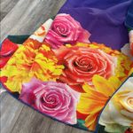 Gorgeous Bold Floral cashmere scarf Nepal Pink Photo 3
