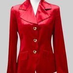 🆕 Red Satin Blazer by Holt Renfrew🔥 Size 6 Photo 0