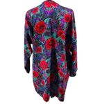 Vintage Delicates Kimono Robe Rich Colorful Floral Medium Purple Photo 4