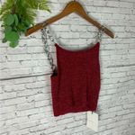 The Ragged Priest NWT Red Metallic Knit Chain Cami Tank Photo 2