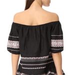 Love Shack Fancy FRIDA OFF THE SHOULDER ROMANTIC EMBROIDERED BLACK SHIRT TOP S Photo 2