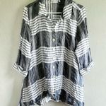 Habitat [] Gray and White Linen Button Down- Size small Photo 3
