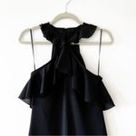 ZARA Basic Little Black Dress Size M Ruffle Halter Neck Flirty New Year’s Eve MD Photo 5