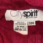 City Spirit Cherry Red silk and cashmere mock turtleneck sweater. Size SM. Photo 2